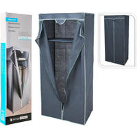 GARDEROBENSCHRANK  in  - Dunkelgrau, Basics, Textil/Metall (75/46/160cm)