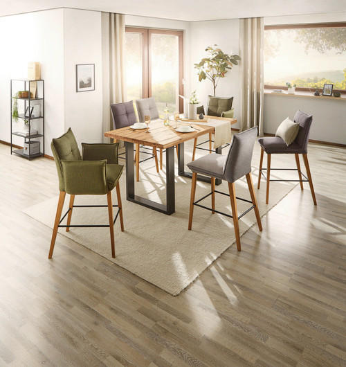 BARTISCH Zerreiche massiv rechteckig Eichefarben, Anthrazit - Eichefarben/Anthrazit, Design, Holz/Metall (180/100/95cm) - Novel