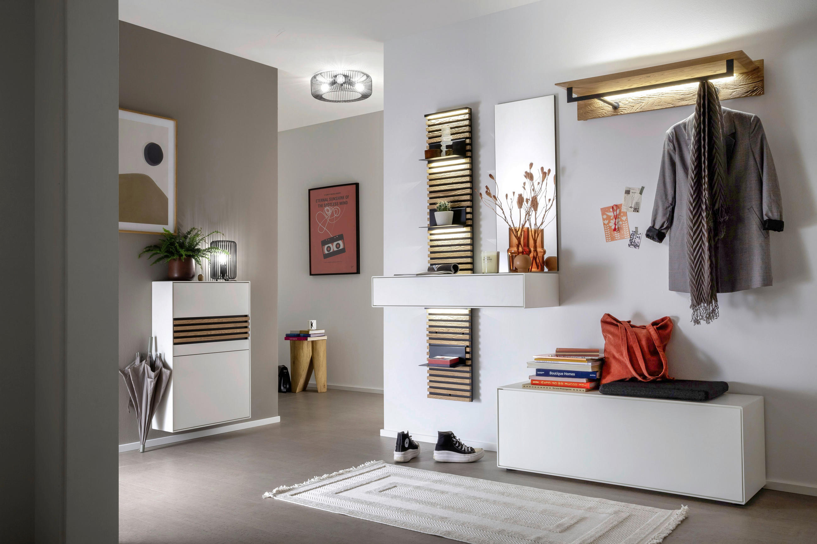 HÄNGEELEMENT in Weiß, Eichefarben   - Eichefarben/Weiß, Design, Holz (98/168/39cm) - Schöner Wohnen