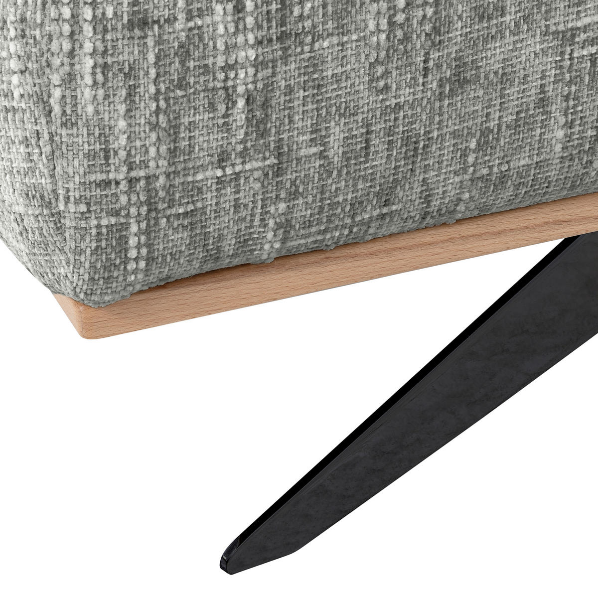 ECKSOFA PORTLAND in Struktur Grau Kopfteilverstellung  295/187 cm  - Schwarz/Grau, Design, Holz/Textil (295/187cm) - Livetastic