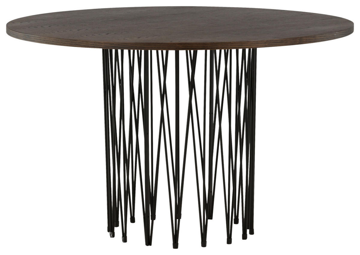 MATBORD i metall, trämaterial 120/120/74 cm   - svart/mörkbrun, Design, metall/trämaterial (120/120/74cm) - Livetastic
