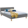 KÁRPITOZOTT ÁGY 140/200 cm  világosszürke  - világosszürke/tölgyfa, Design, textil/fa (140/200cm) - Livetastic