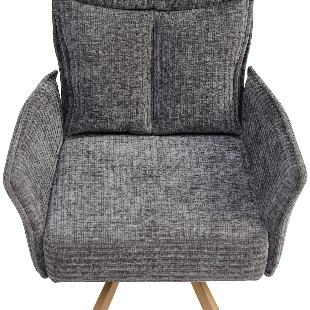 ARMLEHNSTUHL  in Leinenoptik  - Eichefarben/Grau, LIFESTYLE, Holz/Textil (63/91/64cm) - MID.YOU