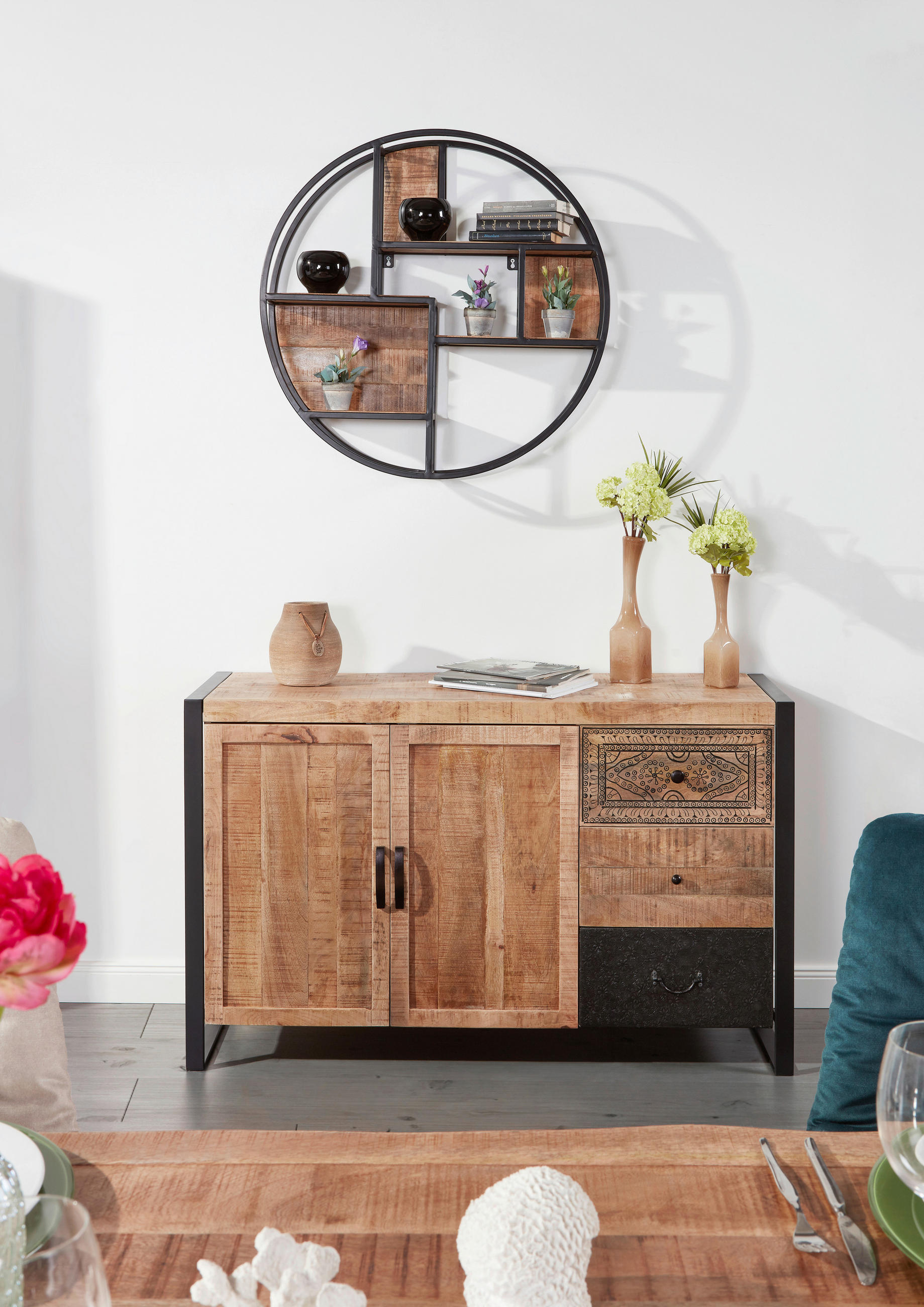 SIDEBOARD 130/80/43 cm  in Braun, Naturfarben, Schwarz  - Schwarz/Braun, Design, Holz/Holzwerkstoff (130/80/43cm) - Landscape