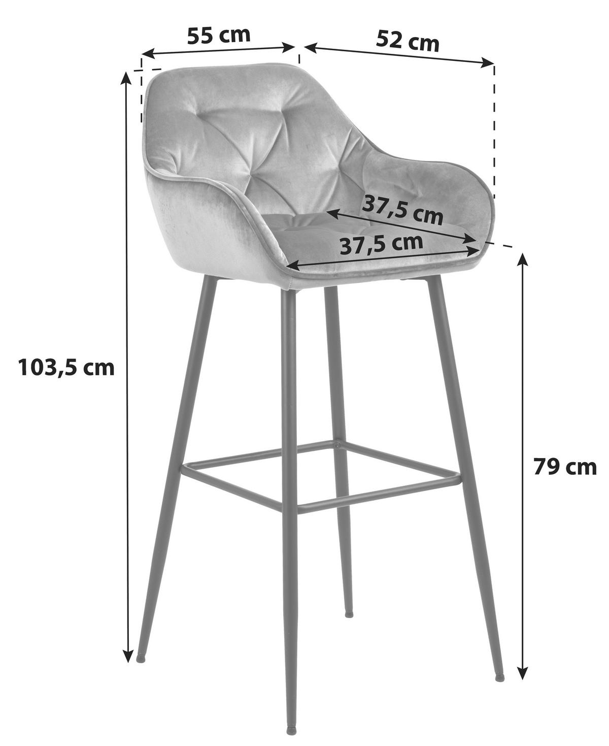 BARSKA STOLICA  crna, tamno siva  metal, tekstil      - tamno siva/crna, Konvencionalno, metal/tekstil (55/103,5/52cm) - Livetastic