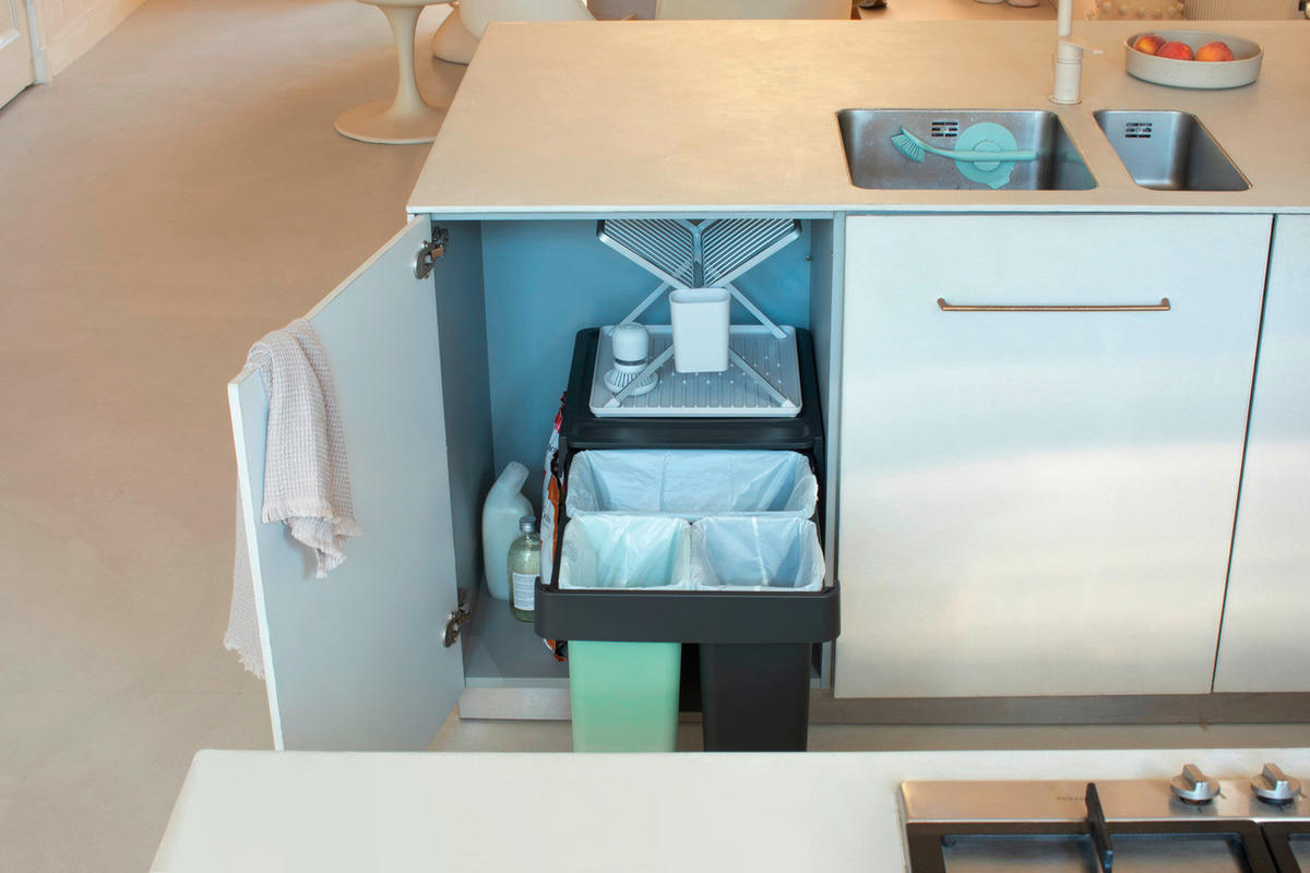 VGRADNI KOŠ ZA SMETI - zelena/antracit, Basics, umetna masa (40,4/39,6/48,1cm) - Brabantia