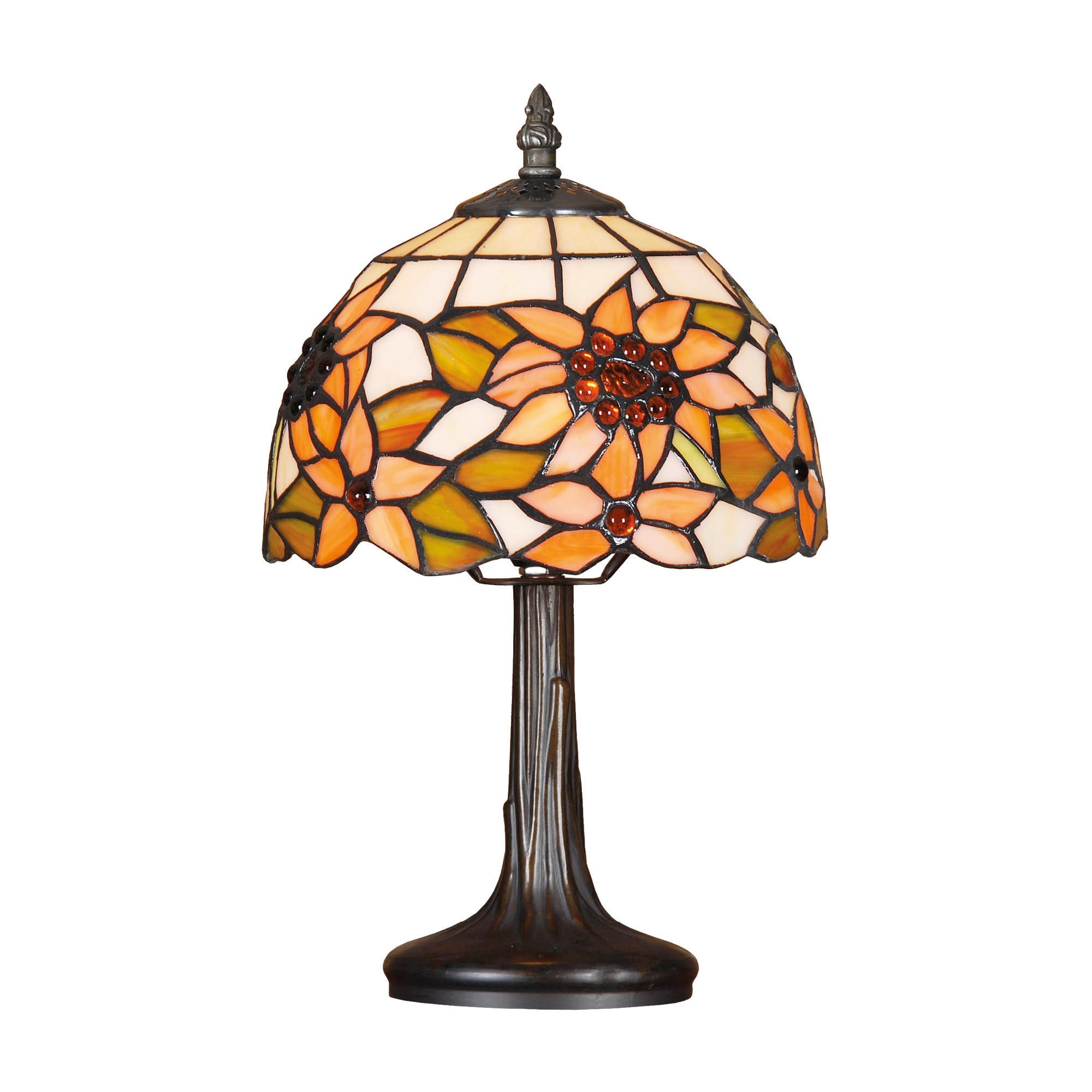 ASZTALI LÁMPA - barna/többszínű, Basics, Üveg/fém (33.5/20/20cm)