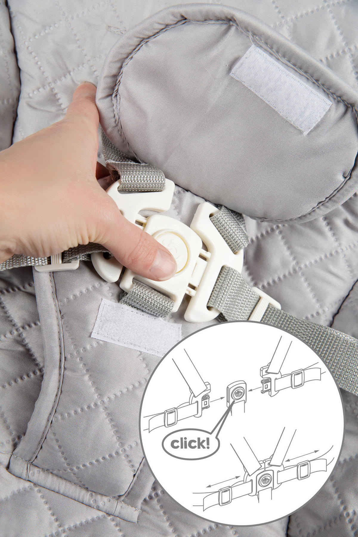 HOCHSTUHL roba Style BornUp Grau, Silberfarben, Weiß Grau/Weiß  - Silberfarben/Weiß, Basics, Holzwerkstoff/Textil (52/94/66,5cm) - Roba