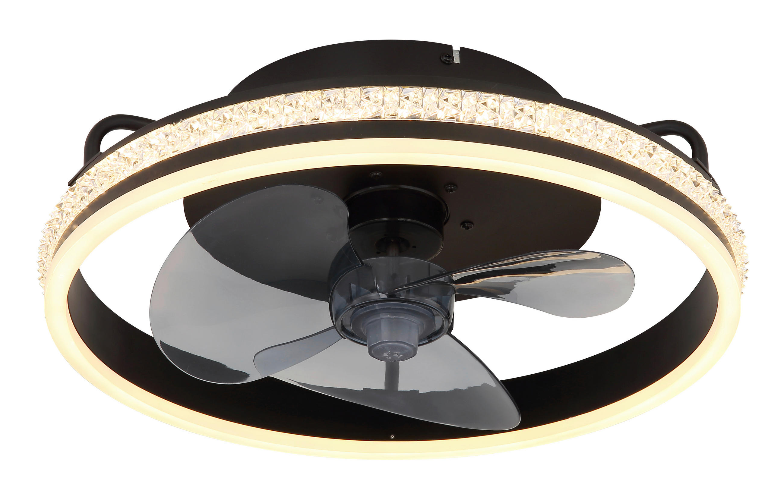 DECKENVENTILATOR - Klar/Schwarz, Design, Kunststoff/Metall (40/14,5cm) - Globo