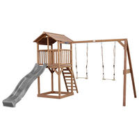 SPIELTURM 356,6/241,9/349 cm  - Braun/Grau, KONVENTIONELL, Holz/Kunststoff (356,6/241,9/349cm) - Ambia Garden