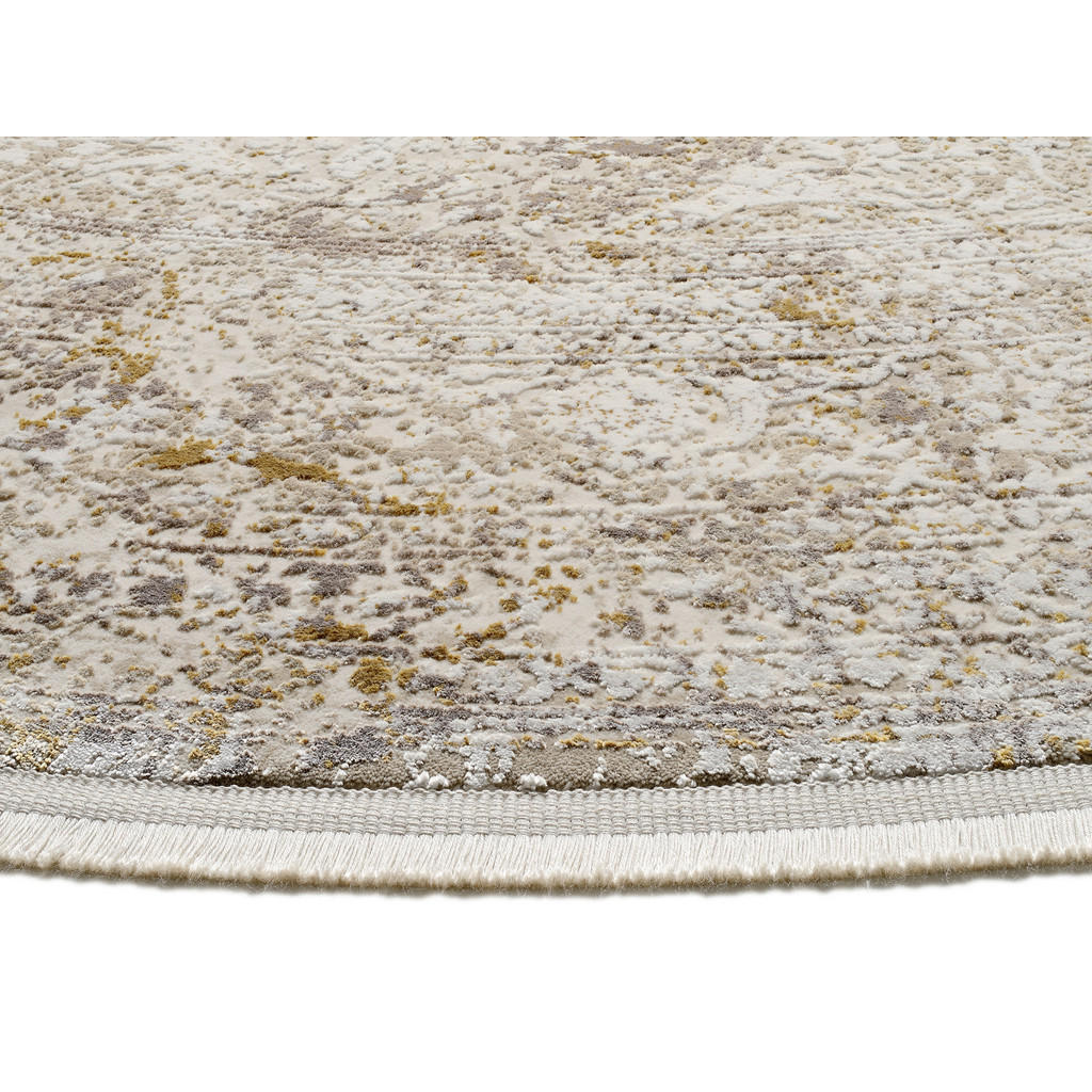 Thumbnail - Dieter Knoll Vintage-Teppich Avignon, Gold, Beige, Textil, Abstraktes, rund, Care & Fair, für Fußbodenheizung geeignet, ...