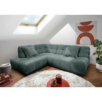 ECKSOFA Chenille Türkis  - Türkis/Schwarz, Modern, Kunststoff/Textil (203/254cm) - Livetastic