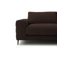 ECKSOFA  in Flachgewebe Dunkelbraun  253/177 cm  - Dunkelbraun/Schwarz, Design, Textil/Metall (253/177cm) - Dieter Knoll