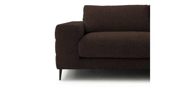 ECKSOFA  in Flachgewebe Dunkelbraun  253/177 cm  - Dunkelbraun/Schwarz, Design, Textil/Metall (253/177cm) - Dieter Knoll