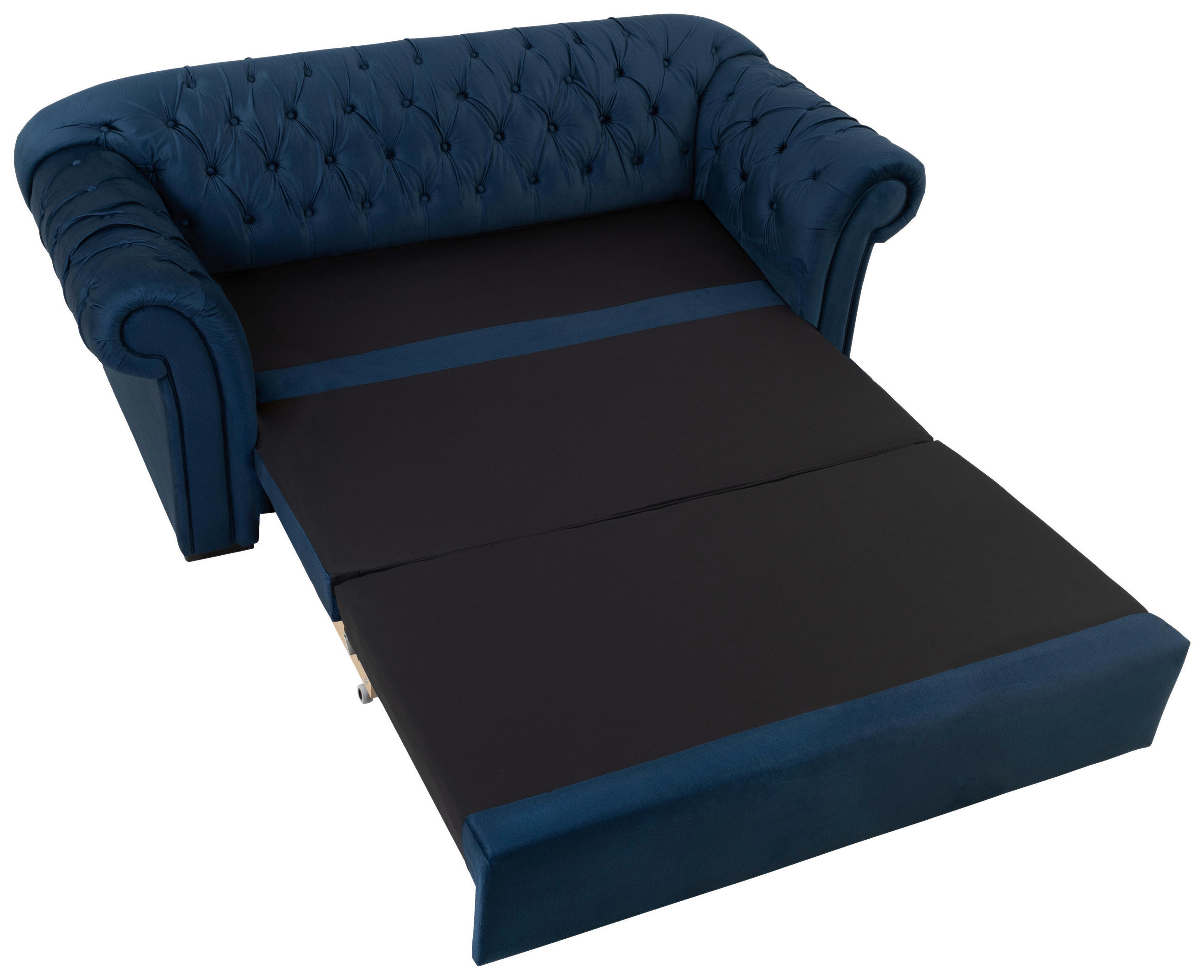 KANAPÉÁGY textil sötétkék  - sötétkék/fekete, Design, textil/fa (213/86/99cm) - MID.YOU