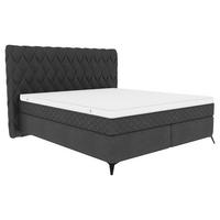 BOXSPRINGBETT 180/200 cm  in Anthrazit  - Anthrazit/Schwarz, Design, Textil/Metall (180/200cm) - Boxxx