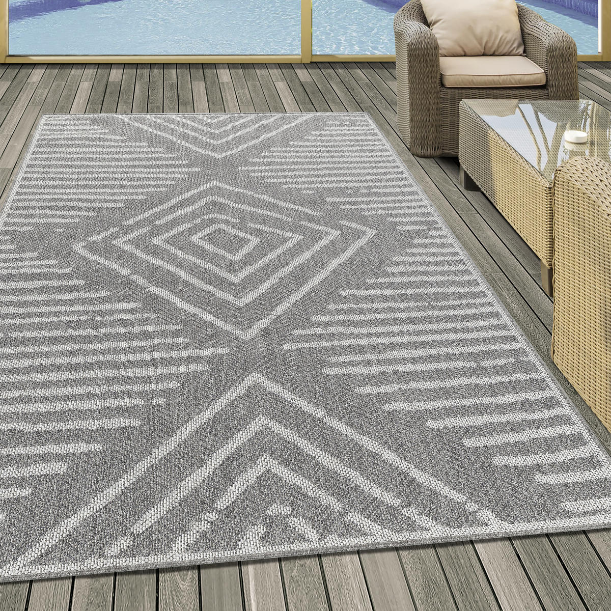 FLATVÄVD MATTA 80/150 cm Aruba  - grå, Design, textil (80/150cm) - Novel