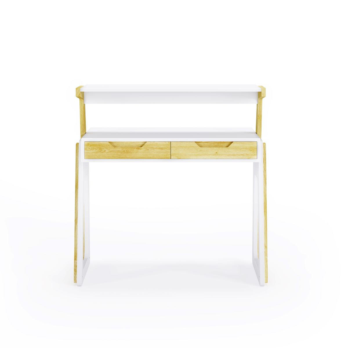 SCHREIBTISCH 91/101/54 cm  in Weiß, Eichefarben  - Eichefarben/Weiß, Design, Holz/Holzwerkstoff (91/101/54cm) - MID.YOU