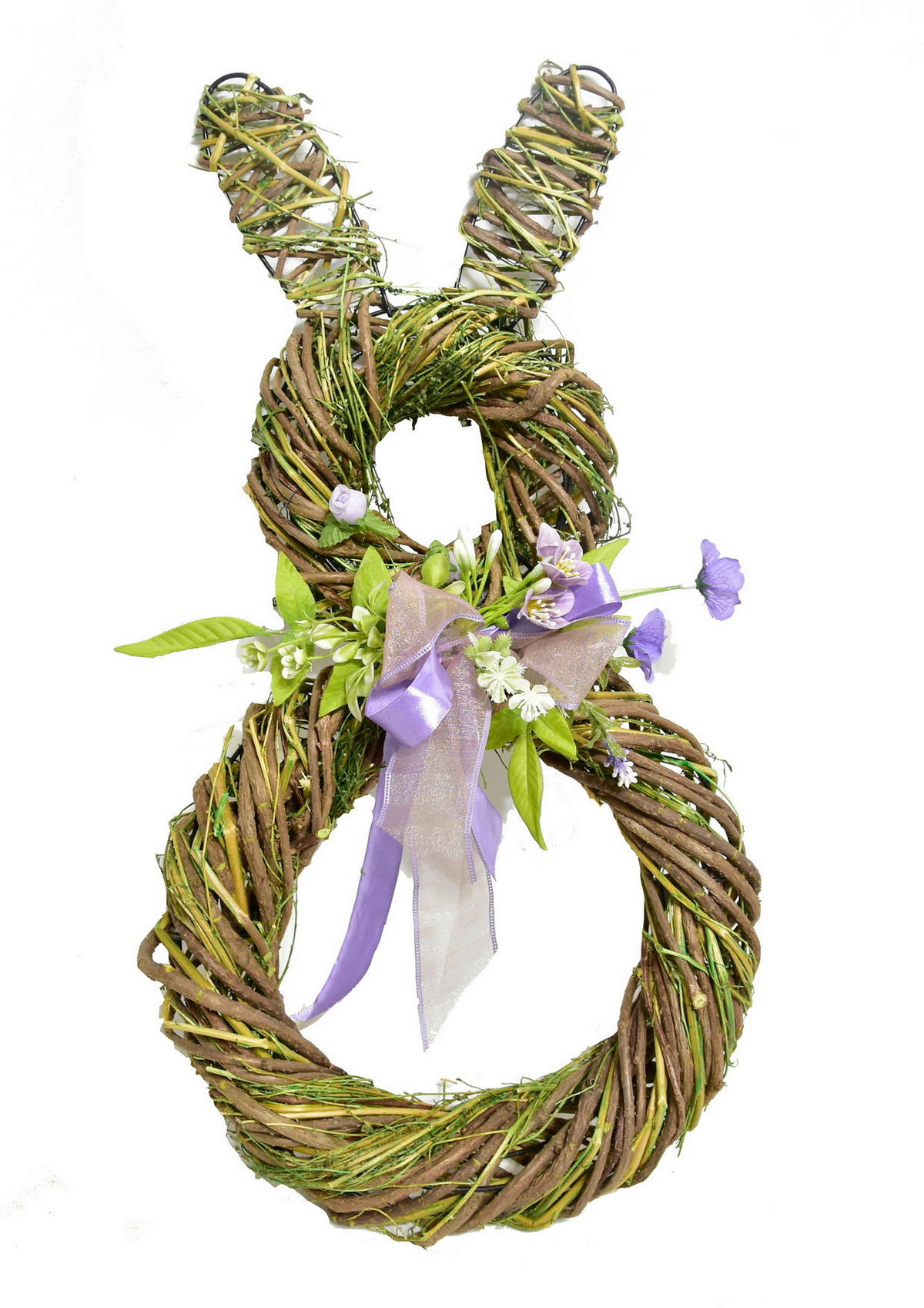 FRÜHLINGSKRANZ - Lila/Hellgrün, Lifestyle, Holz/Textil (26/50cm)