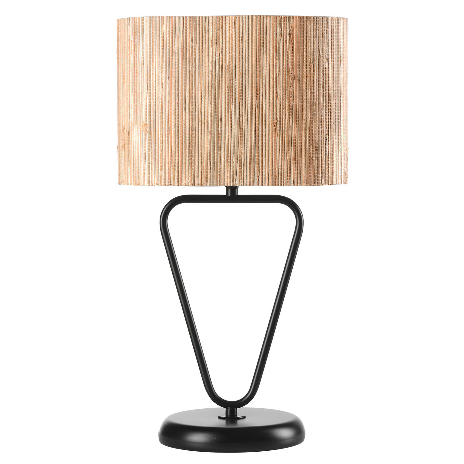 TISCHLEUCHTE 25/17/46 cm   - Beige/Schwarz, Natur, Kunststoff/Textil (25/17/46cm)