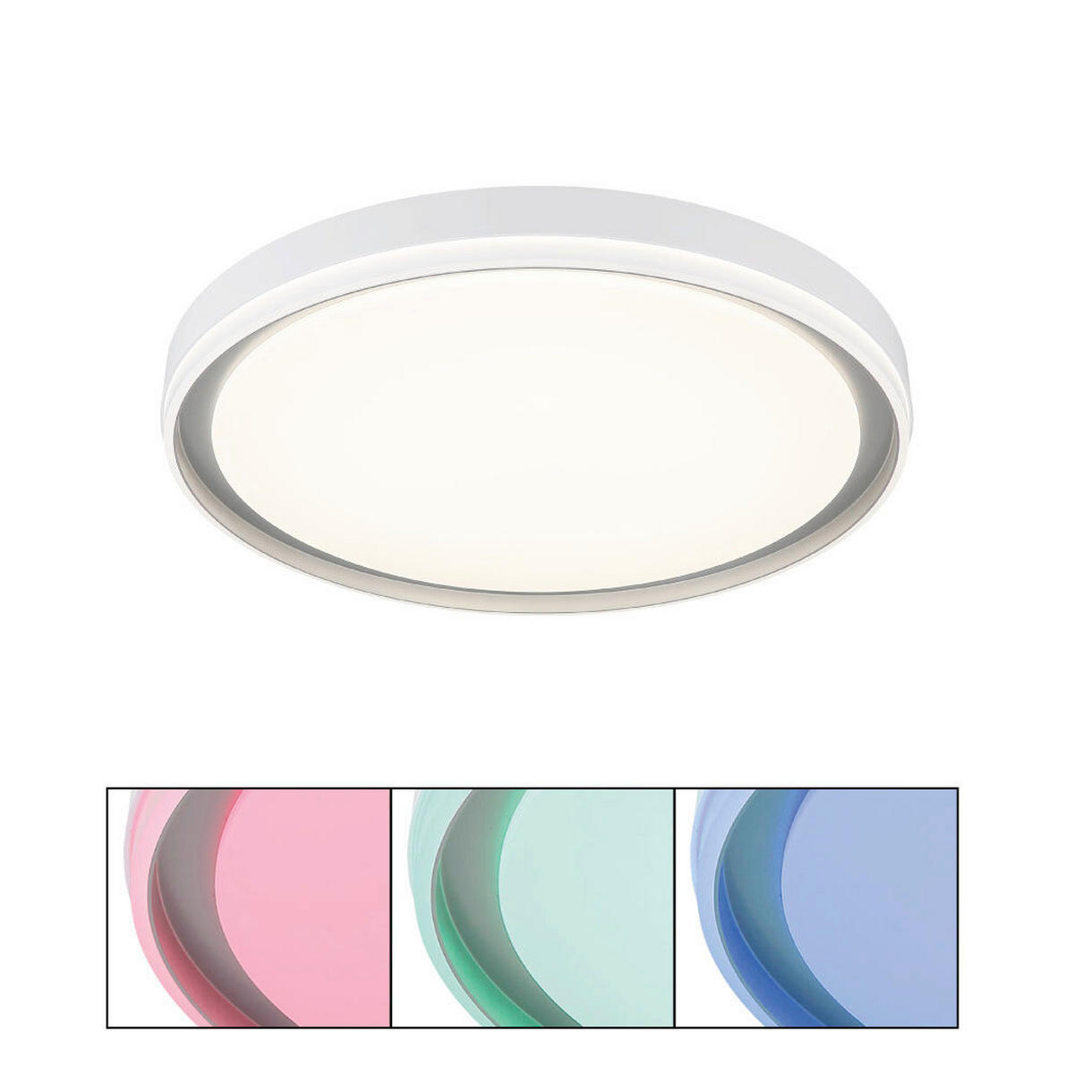 STROPNÍ LED SVÍTIDLO, 50/8 cm  - bílá/barvy stříbra, Design, kov/plast (50/8cm) - Globo