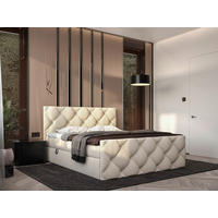 BOXBETT 200/200 cm  in Beige  - Beige/Schwarz, KONVENTIONELL, Kunststoff/Textil (200/200cm) - Carryhome