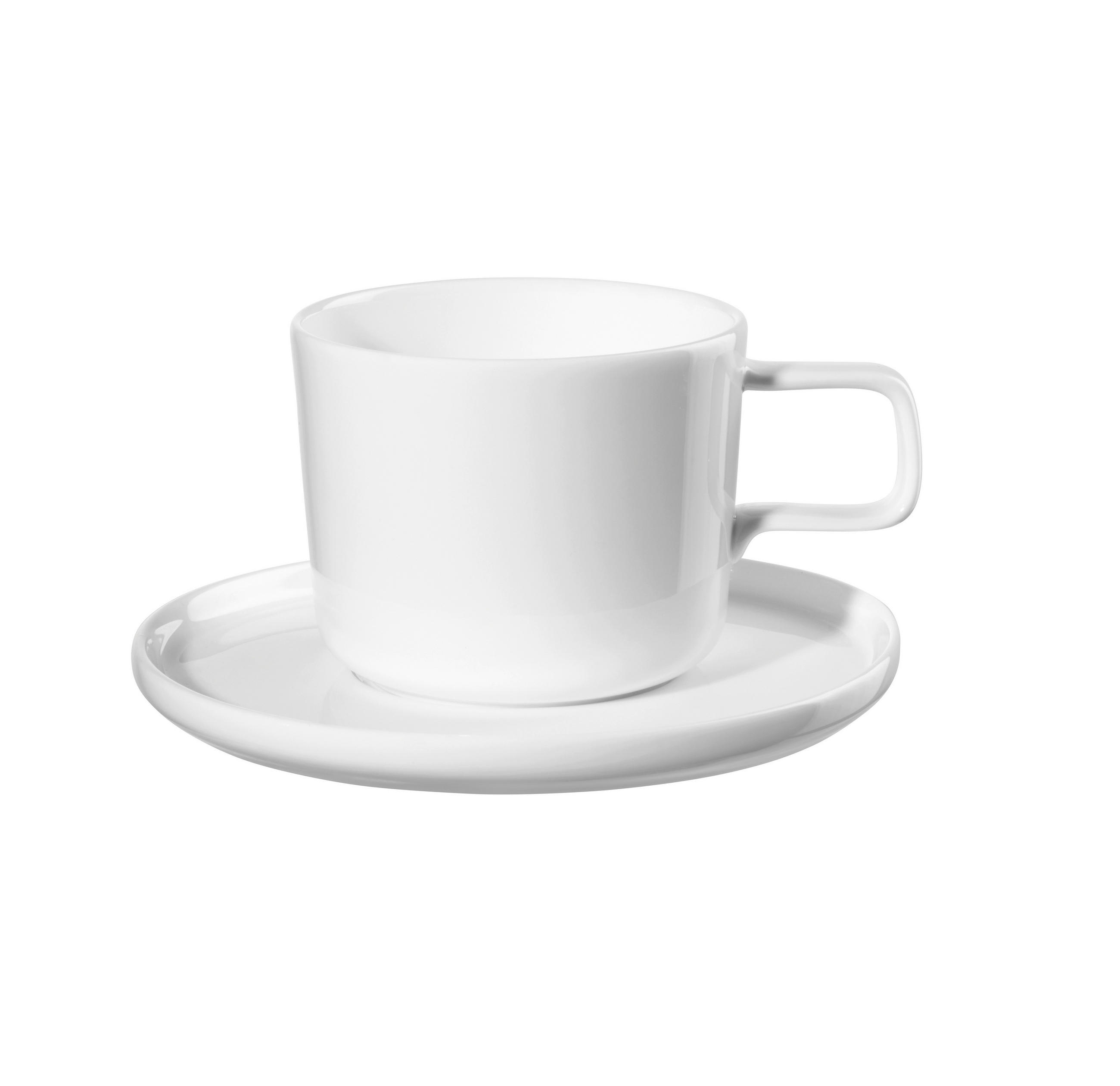KAFFEETASSE MIT UNTERTASSE A TABLE OCO  - Weiß, Basics, Keramik (8/7cm) - ASA