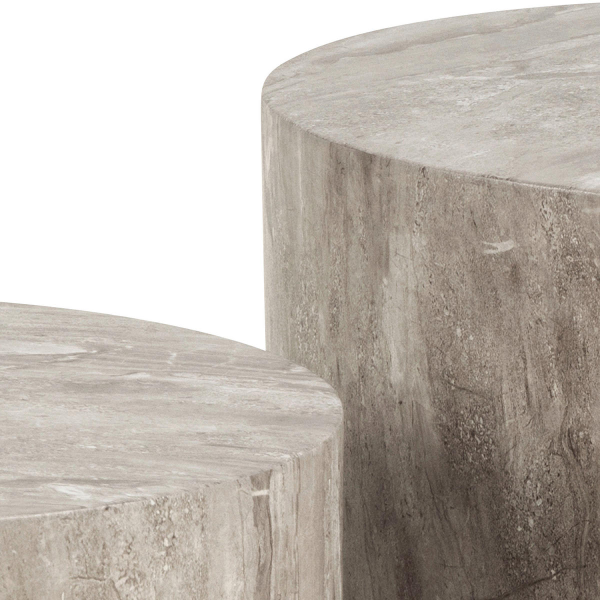 COUCHTISCHSET zylindrisch Grau  - Grau, Design, Holzwerkstoff (58/58/40cm) - MID.YOU