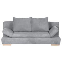 SCHLAFSOFA Cord Hellgrau  - Hellgrau/Naturfarben, KONVENTIONELL, Holz/Textil (200/75/92cm) - home24