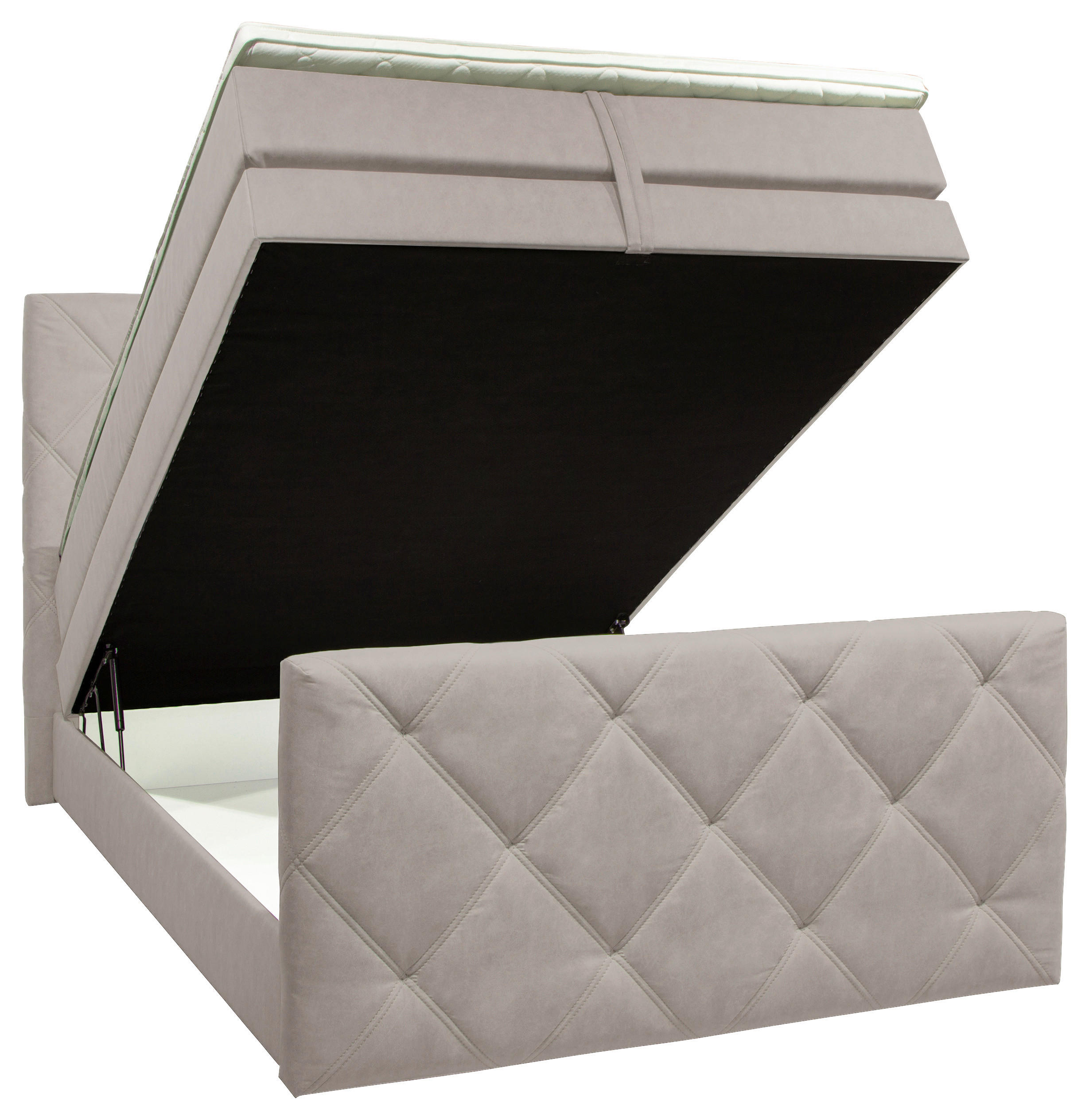 BOXSPRINGBETT 140/200 cm  Grau  - Schwarz/Grau, Konventionell, Kunststoff/Textil (140/200cm) - Ti'me
