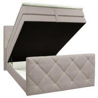 BOXSPRINGBETT 140/200 cm  Grau  - Schwarz/Grau, Konventionell, Kunststoff/Textil (140/200cm) - Ti'me