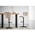 BARHOCKER Webstoff Schwarz, Beige Eisen Sitzfläche 360° drehbar  - Beige/Schwarz, Design, Textil/Metall (44/117/58cm) - Novel