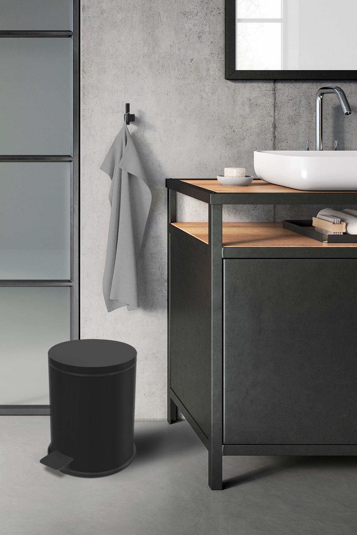 TRETEIMER  - Schwarz, Basics, Metall (19/26/19cm) - Zack