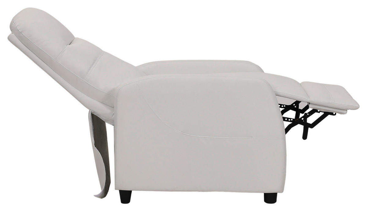 FERNSEHSESSEL in Flachgewebe Weiss  - Weiss/Schwarz, Konventionell, Textil/Metall (74/104/91cm) - MID.YOU