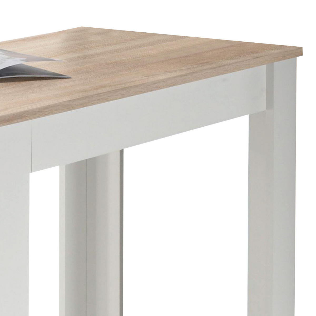 MASĂ DE BAR din material pe bază de lemn 115/50/103 cm   - alb/culoare lemn stejar, Design, material pe bază de lemn (115/50/103cm) - Carryhome