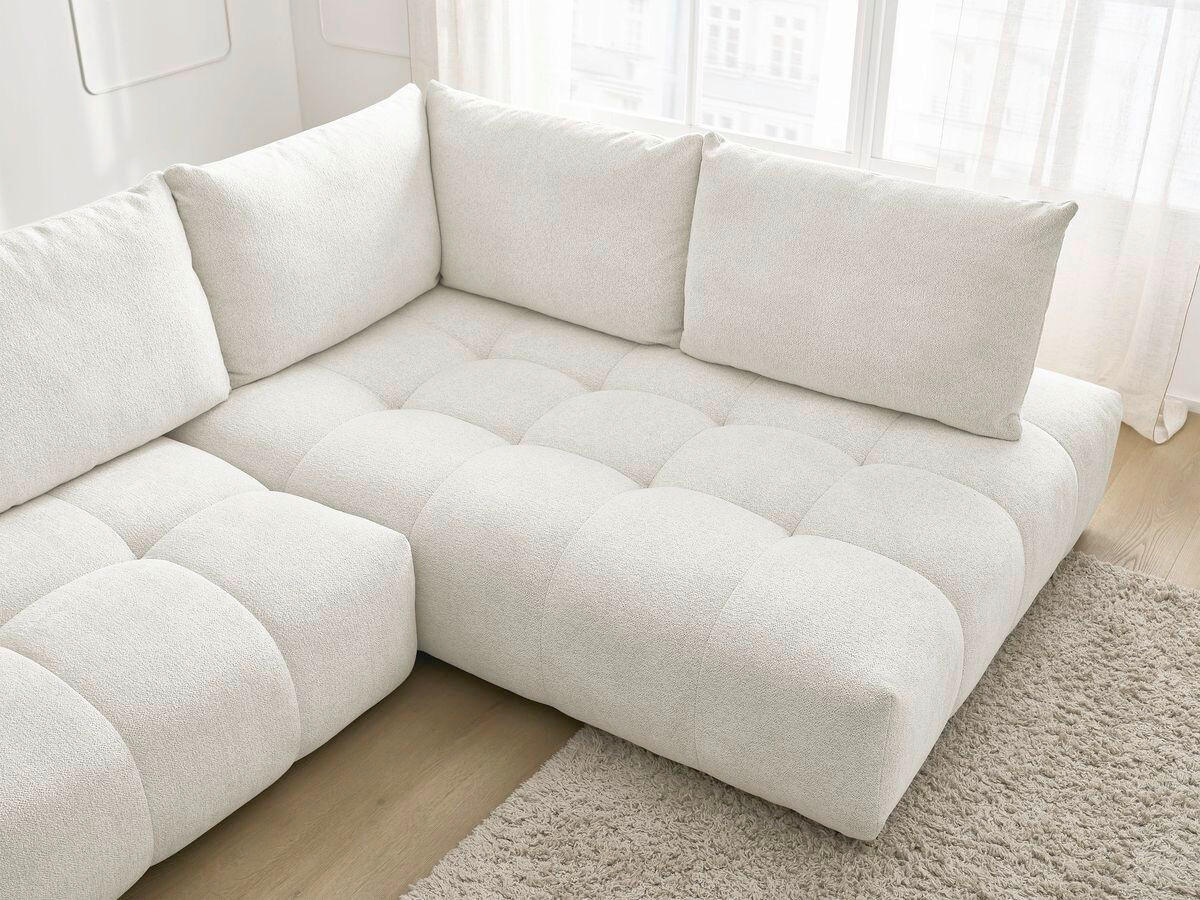 ECKSCHLAFSOFA EVEREST  mit Rücken echt, Armteil links, Armteil rechts Flachgewebe Weiß  - Schwarz/Weiß, MODERN, Kunststoff/Textil (320/212cm)