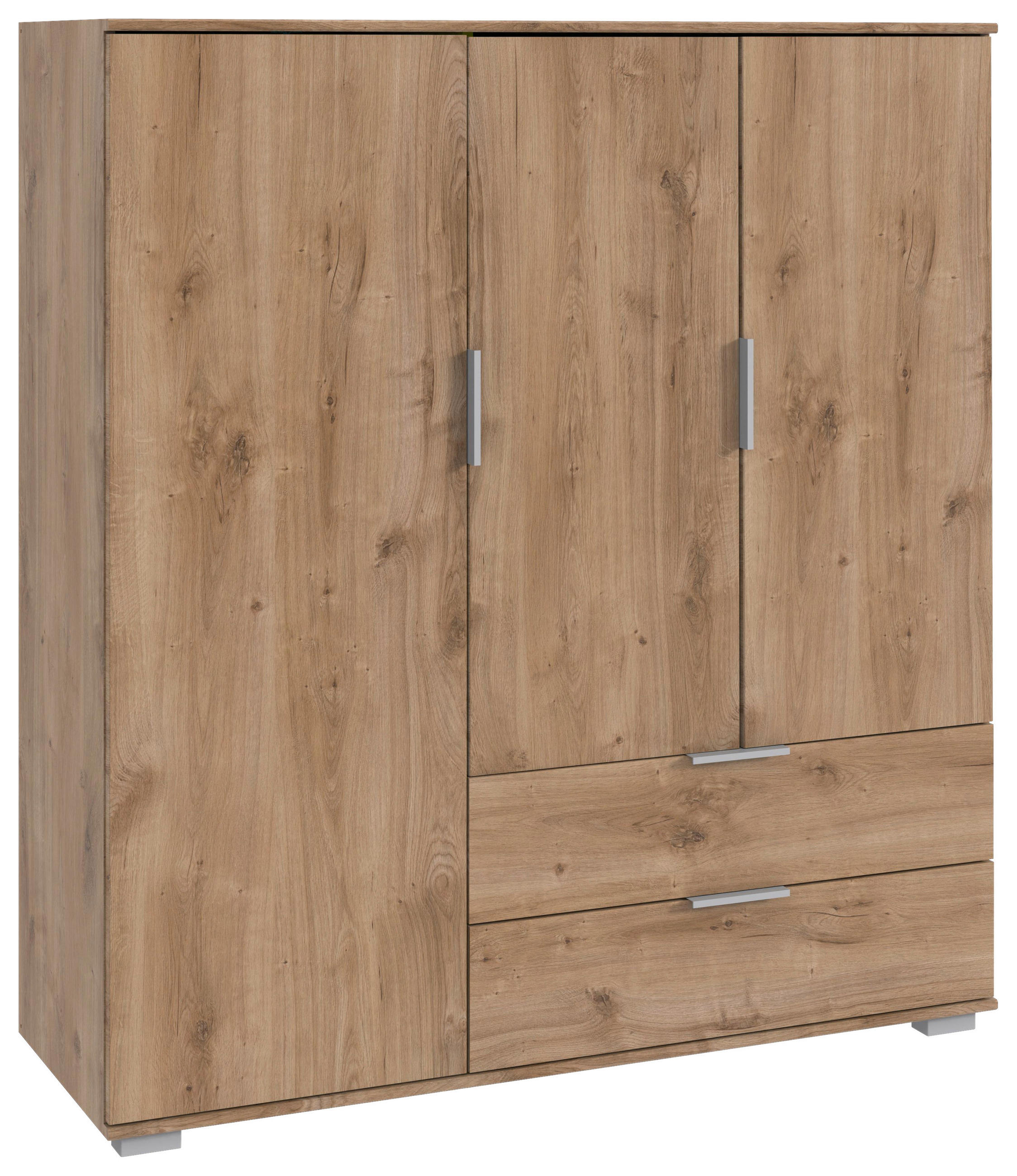 HIGHBOARD  in 130/140/40 cm  - Plankeneiche/Silberfarben, Konventionell, Holzwerkstoff/Kunststoff (130/140/40cm) - Carryhome