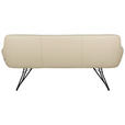 SITZBANK 201,5/87/67,5 cm Echtleder Schwarz, Beige  - Beige/Schwarz, Design, Leder/Metall (201,5/87/67,5cm) - Dieter Knoll