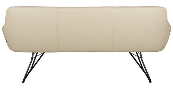 SITZBANK 201,5/87/67,5 cm Echtleder Schwarz, Beige  - Beige/Schwarz, Design, Leder/Metall (201,5/87/67,5cm) - Dieter Knoll