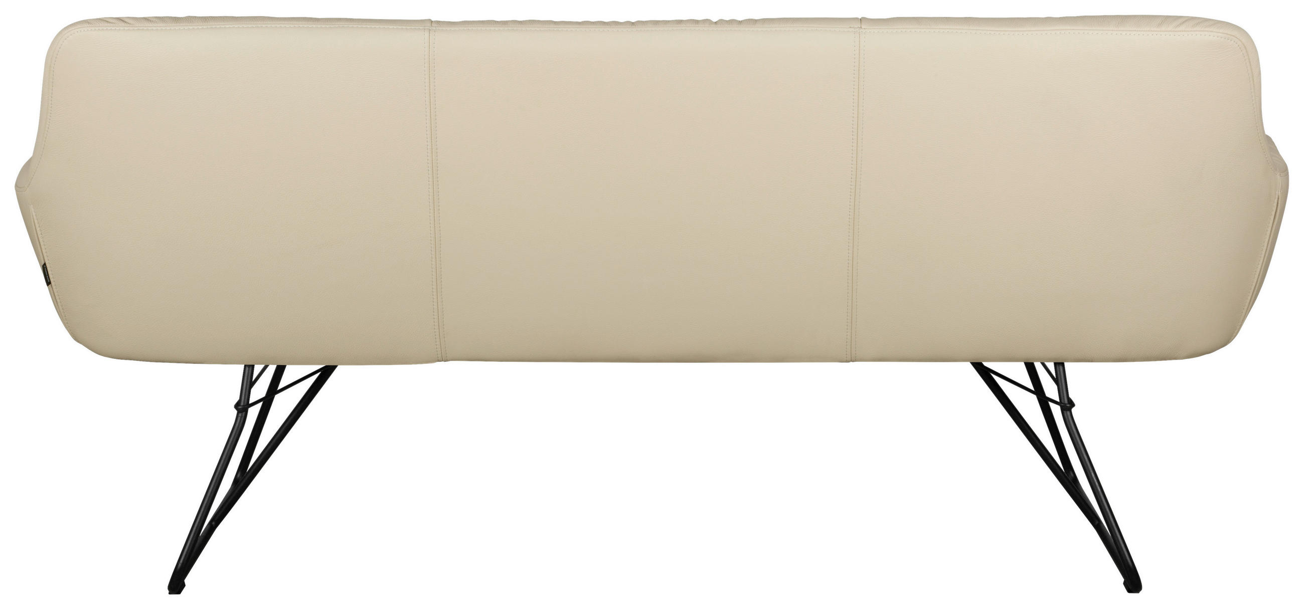 SITZBANK 201,5/87/67,5 cm Echtleder Schwarz, Beige  - Beige/Schwarz, Design, Leder/Metall (201,5/87/67,5cm) - Dieter Knoll