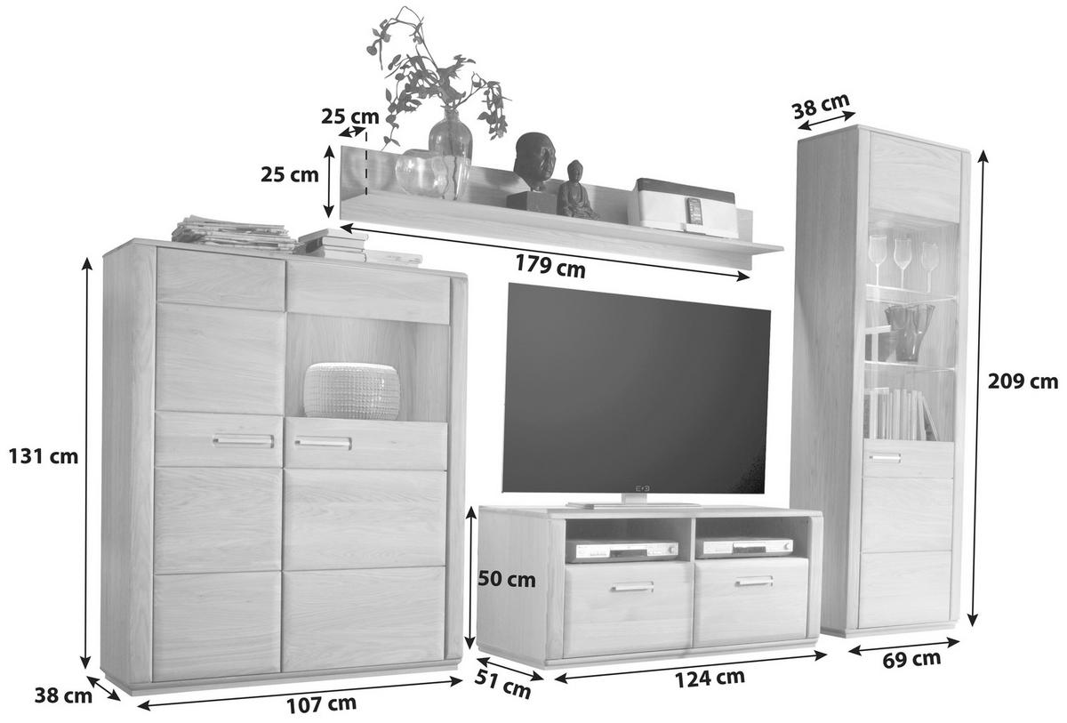 HYLLKOMBINATION  i ekfärgad  319/209/51 cm  - silver/ekfärgad, Design, metall/trämaterial (319/209/51cm) - Livetastic