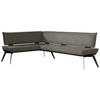 ECKBANK 165/235 cm Webstoff Schwarz, Dunkelgrau Buche massiv   - Dunkelgrau/Schwarz, Basics, Holz/Textil (165/235cm) - Carryhome