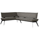 ECKBANK 165/235 cm Webstoff Schwarz, Dunkelgrau Buche massiv   - Dunkelgrau/Schwarz, Basics, Holz/Textil (165/235cm) - Carryhome