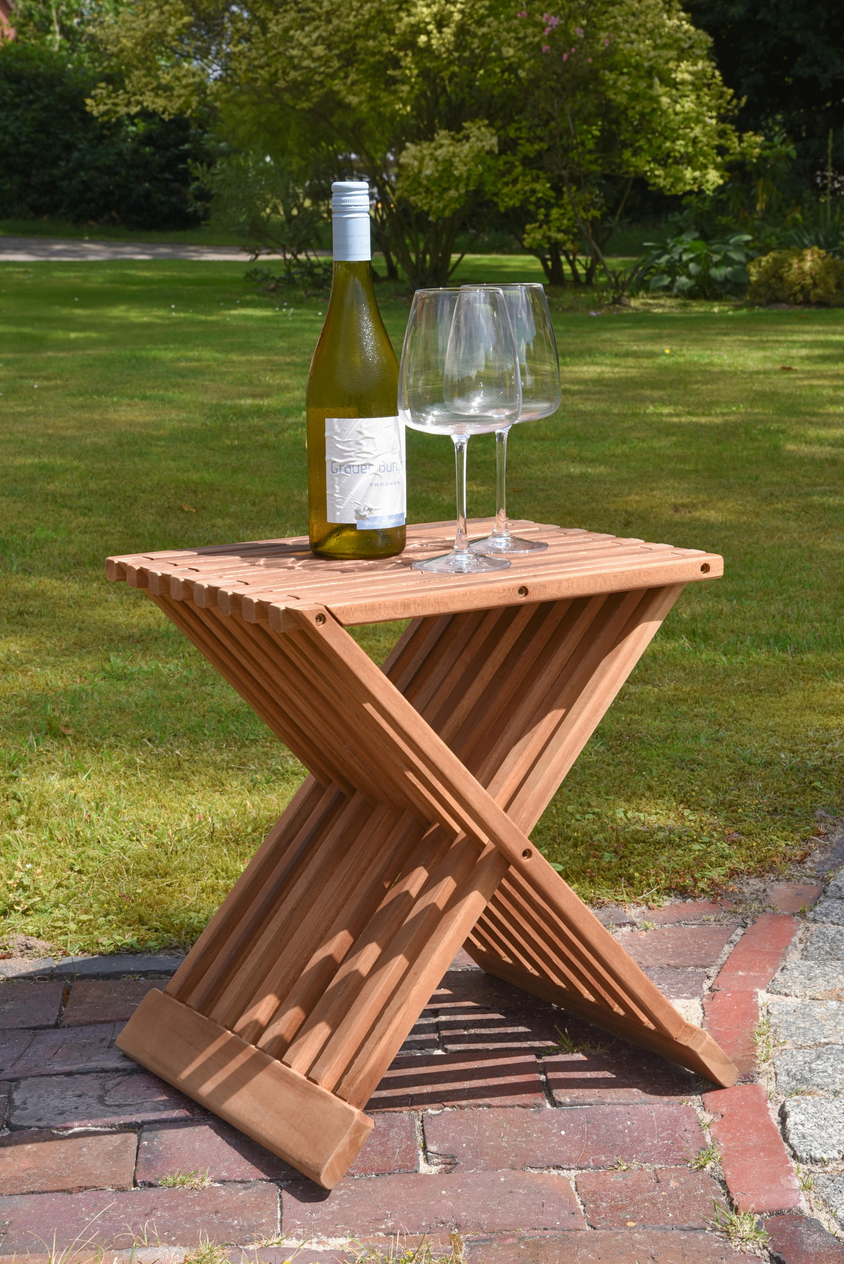 BEISTELLTISCH 39/29/44 cm Teakholz Hartholz Braun quadratisch  - Braun, Basics, Holz (39/29/44cm) - Gardenson