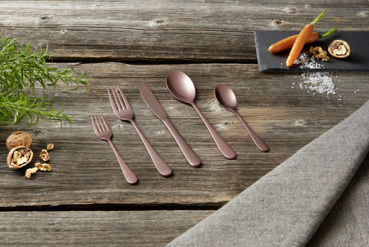BESTECKSET Glam Chic 30-teilig Edelstahl  - Goldfarben/Rosa, Design, Metall - Homeware Profession.