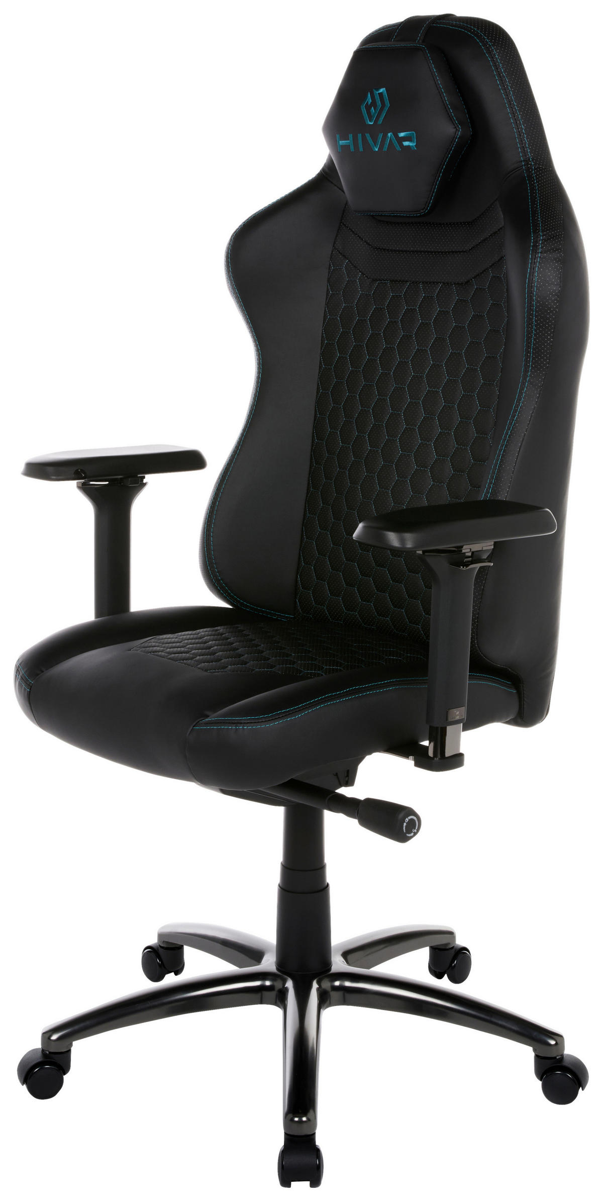 ORBICAL Onyx Obsidian Schwarz, Pastellblau, Schwarz Hochglanz Metall, Textil   - Schwarz Hochglanz/Pastellblau, LIFESTYLE, Textil/Metall (79/142/77cm) - HIVAR