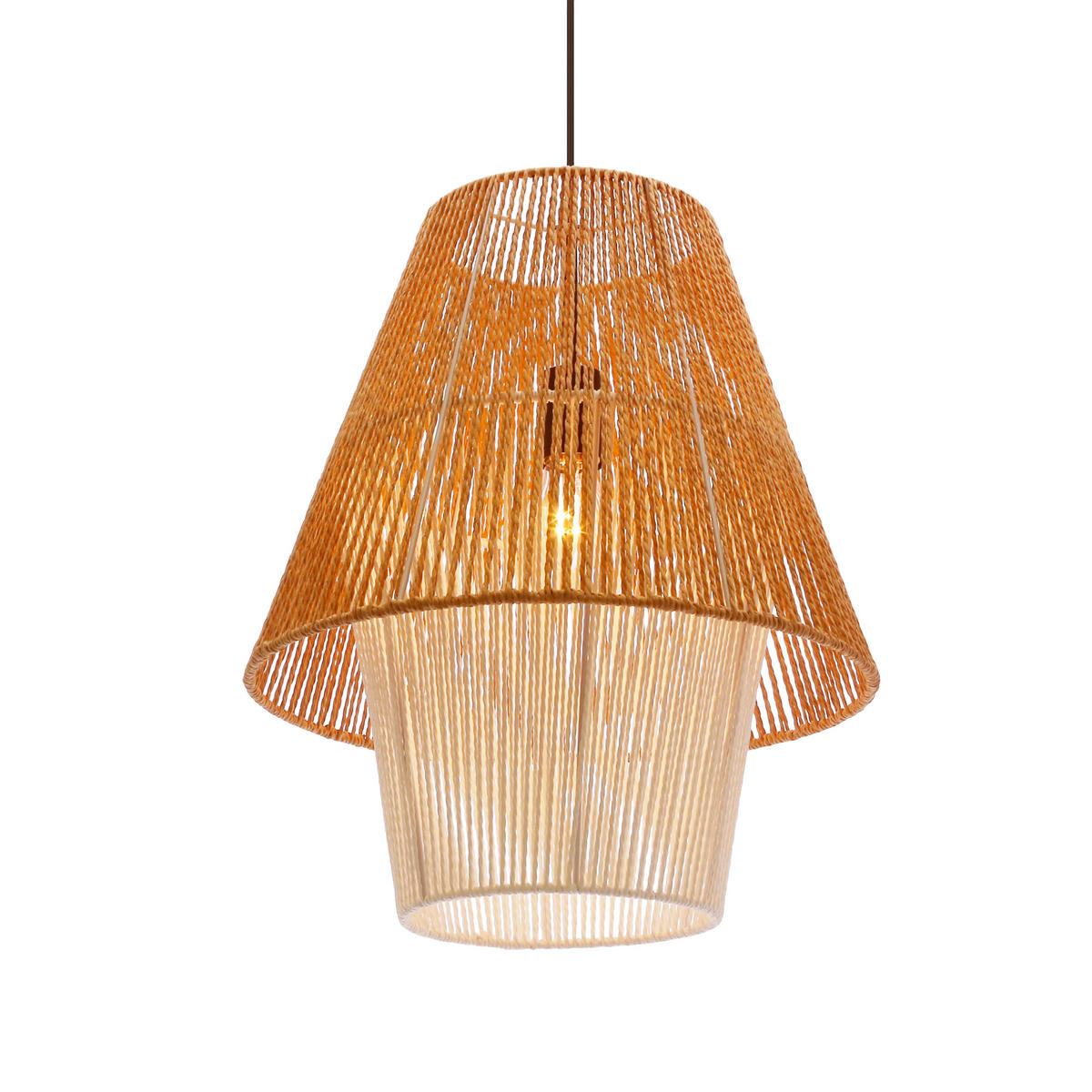 PENDELLEUCHTE Africa 40/40/130 cm  - Beige, Natur, Holz (40/40/130cm)