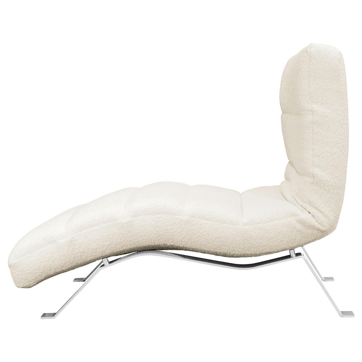 RELAXLIEGE SWING Bouclé Weiß  - Silberfarben/Weiß, Design, Textil/Metall (65/65-95/171cm) - Livetastic