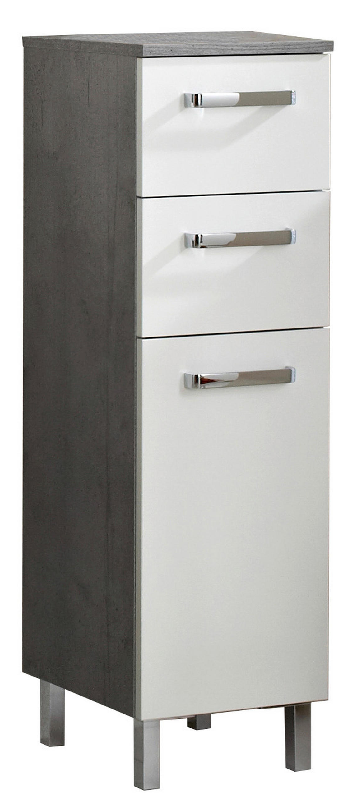 MIDISCHRANK 30/100,5/33 cm  - Chromfarben/Weiß, Design, Holzwerkstoff/Metall (30/100,5/33cm) - Xora