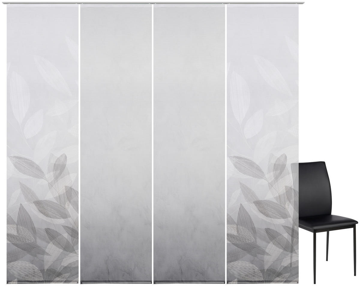 FLÄCHENVORHANG  4 Stück  halbtransparent   60/245 cm  - Grau, Natur, Textil (60/245cm) - Novel